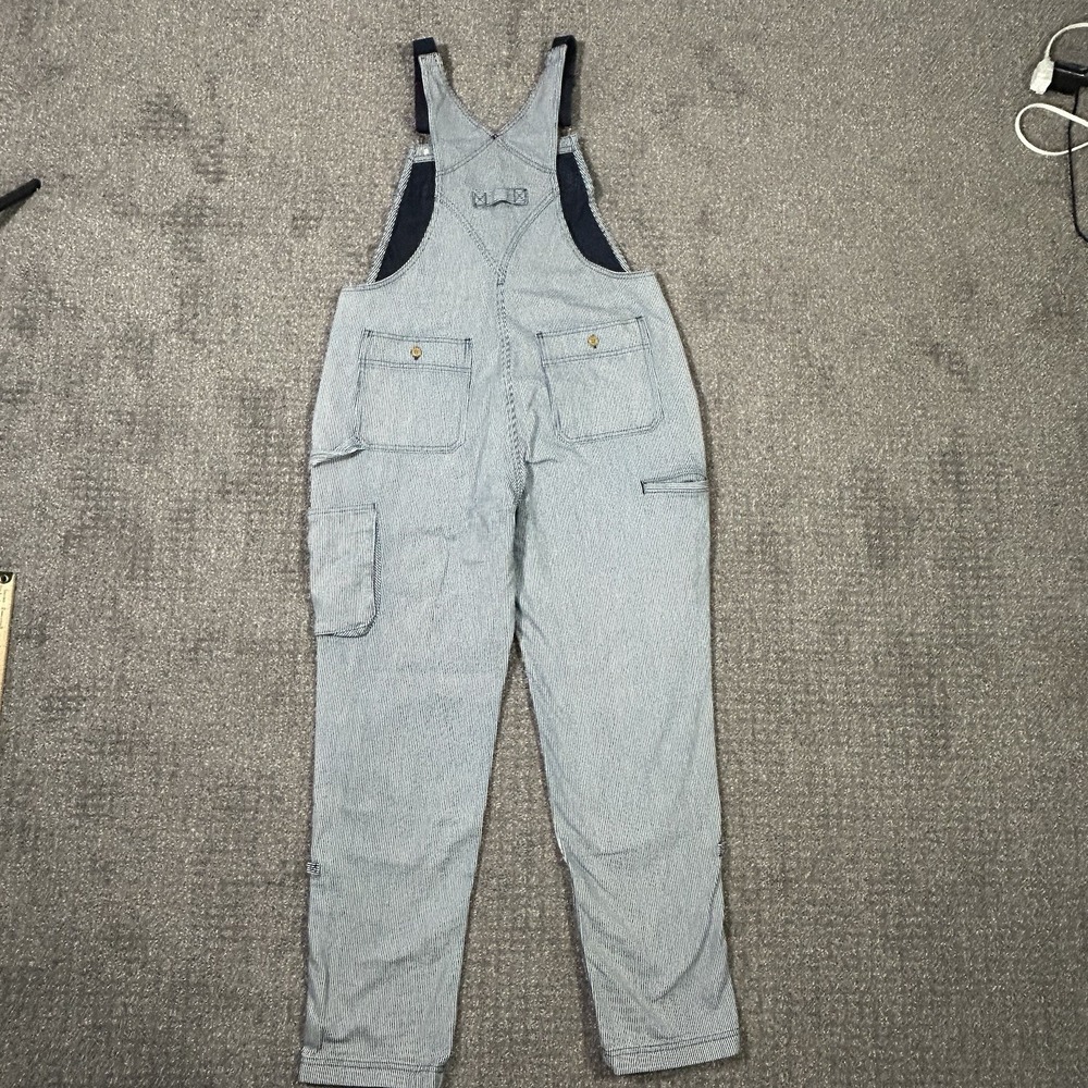 Duluth Trading Rootstock Gardening Overalls Women's M x31 Blue Railroad Stripe - Picture 2 of 12
